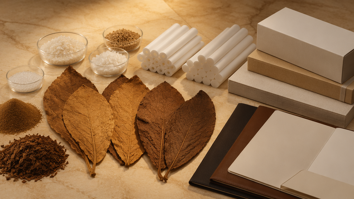 HBS tobacco leaves, cigarette filters, and international trade documents